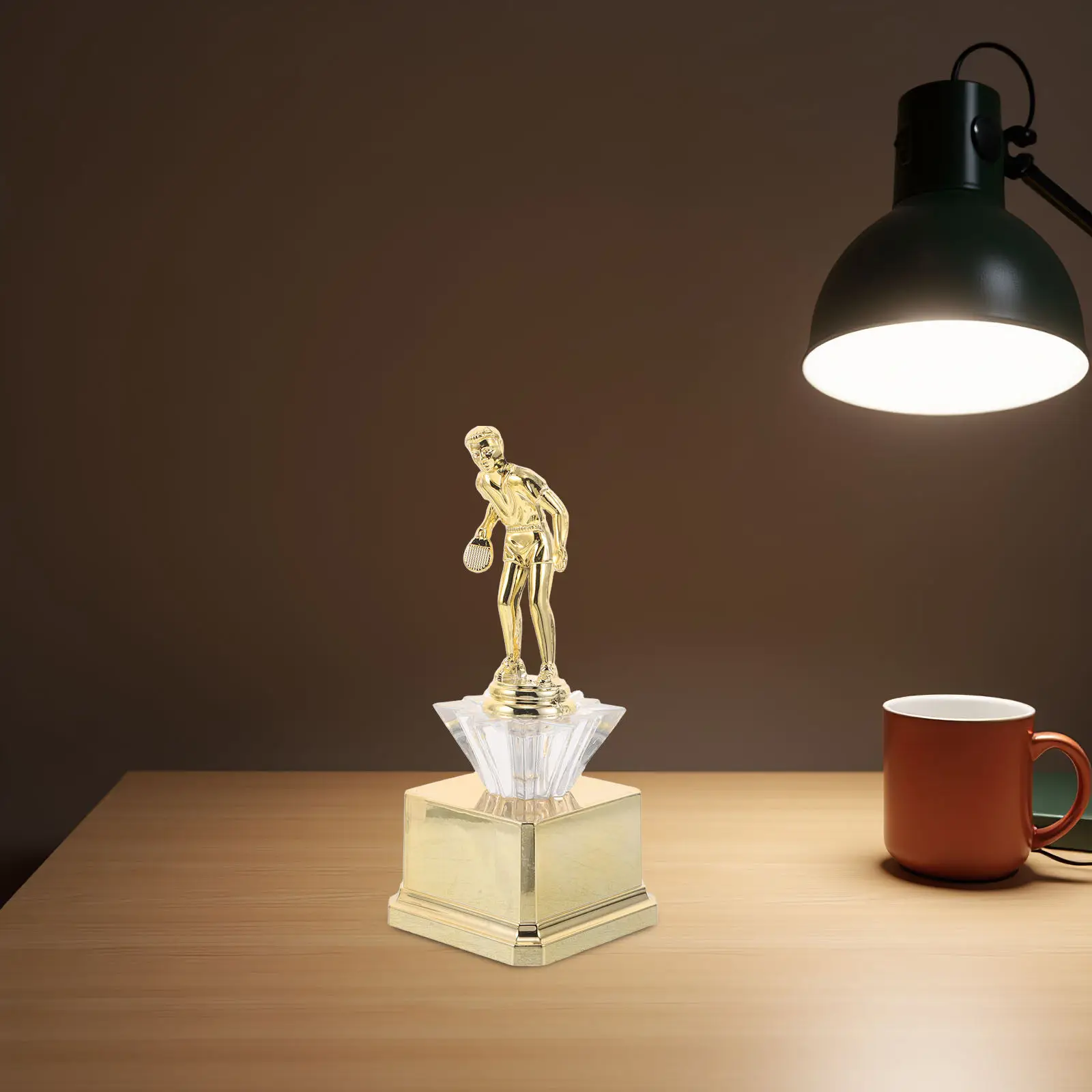 Table Tennis Award Trophy Golden Plastic Compact Trophy Cup for Competitions Celebrations Sports Events Winner Tournament Prize