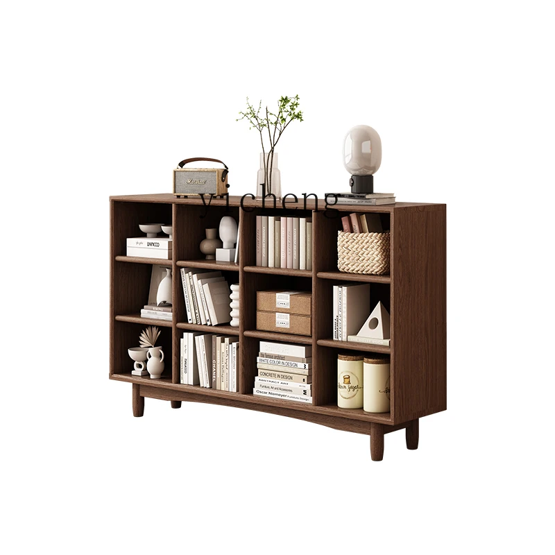 

TQQ Solid wood children's home floor-to-ceiling bookcase Living room shelf Toy storage shelf Lattice cabinet