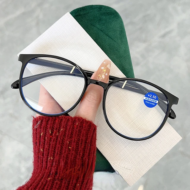 Gafas de presbicia de marco completo de resina HD para mujer gafas de lectura ultraligeras antiluz azul antifatiga presbicia AliExpress
