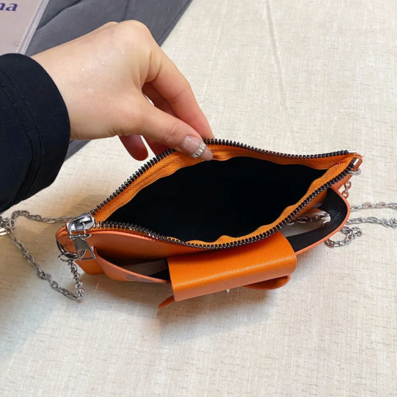 Bead Chain Women's PU Mobile Phone Crossbody Bag For Daily Commute Office Work Solid Color Shoulder Bag Lady Purses image 5
