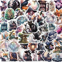 10/30/50PCS Cartoon Magic Witch Cat PVC Sticker Aesthetic DIY Decoration Scrapbooking Stationery School Supplies for Kids