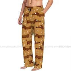 Men Sleep Bottoms Male Lounge Trousers Men's Funny Dachshund Dogs Pajama Pants