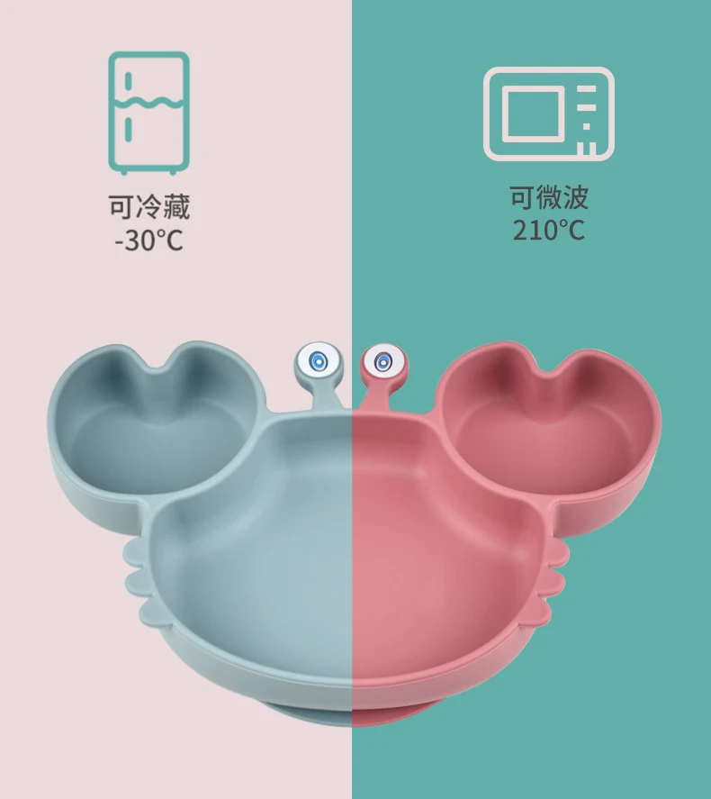 

Детская присоска, силиконовая обеденная тарелка в виде краба, детская посуда без BPA, присоска, тренировочная посуда для малышей, детские миски для кормления, детские вещи