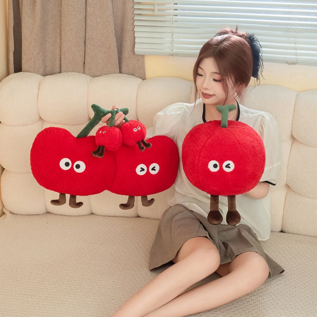 Cartoon plush toy, cherry keychain, couple doll, cute pillow, simulated fruit doll, doll pendant