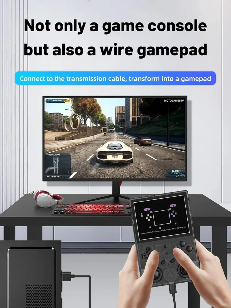 وحدة تحكم ألعاب محمولة RG353V، نظام التشغيل Android 11 ونظام Linux يدعم 5G WiFi 4.2 Bluetooth Moonlight Streaming TV Output B
