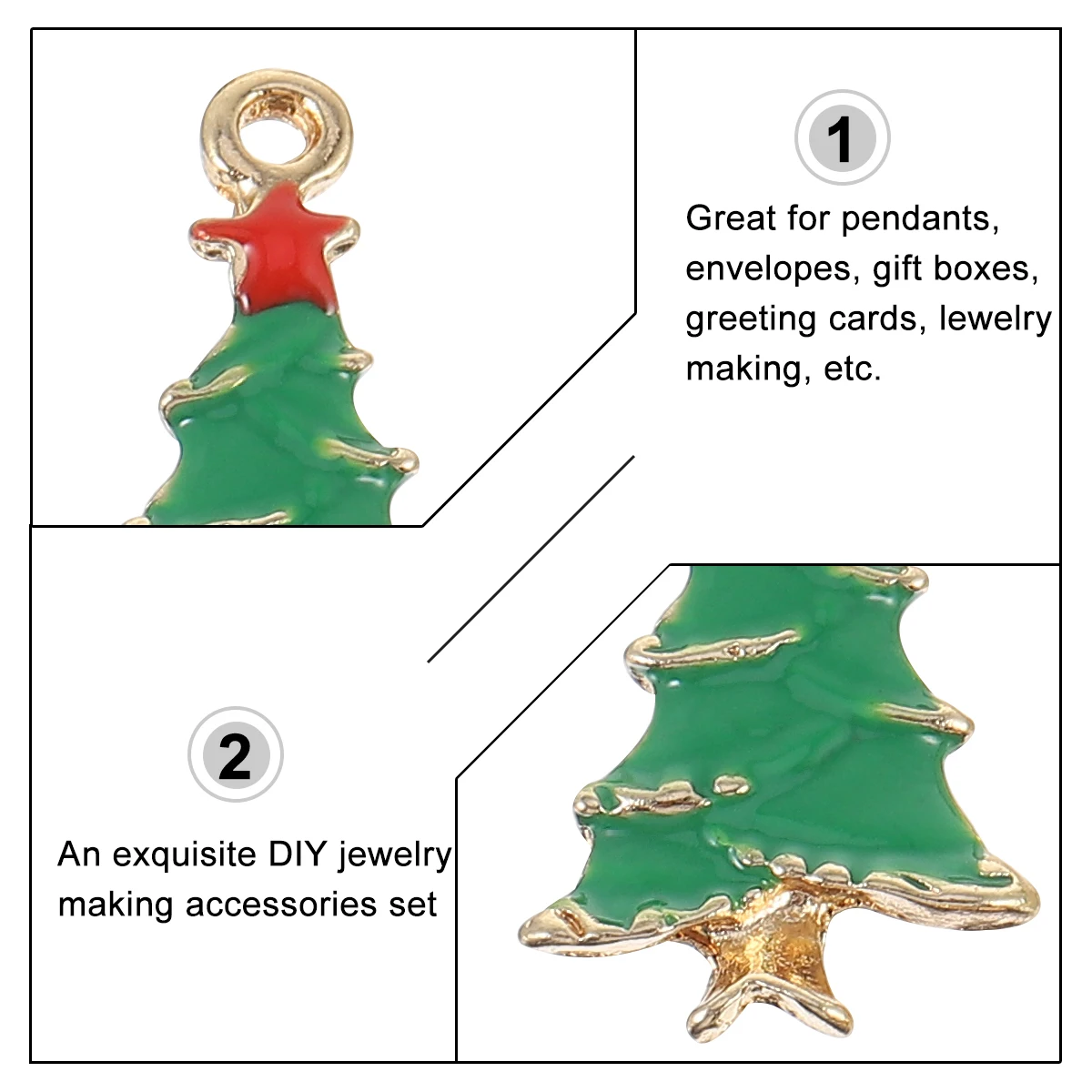 

10 Pcs Christmas Tree Pendant Pendants Charms Craft Earrings Necklace Hanging Alloy Ornament Creative Adornment Miss Decoration