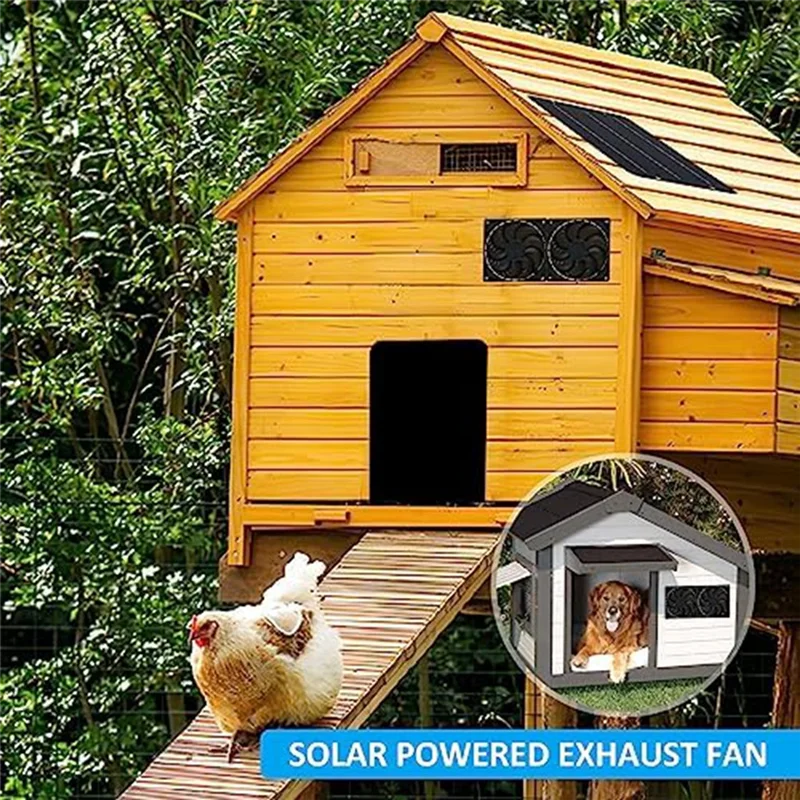 Комплект вентиляторов F4S-cSolar Panel, солнечный вентилятор 10 Вт, 12 В для теплицы, двойной вентилятор с питанием от солнечной панели и кабелем 31,5 дюйма, для