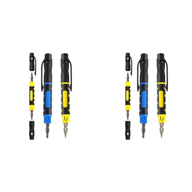 YANA50I 6Pack 4 In 1 Pocket Screwdriver Portable Multi-Purpose Screwdriver Eyeglass Repair Screwdriver Home Repair Screwdriver
