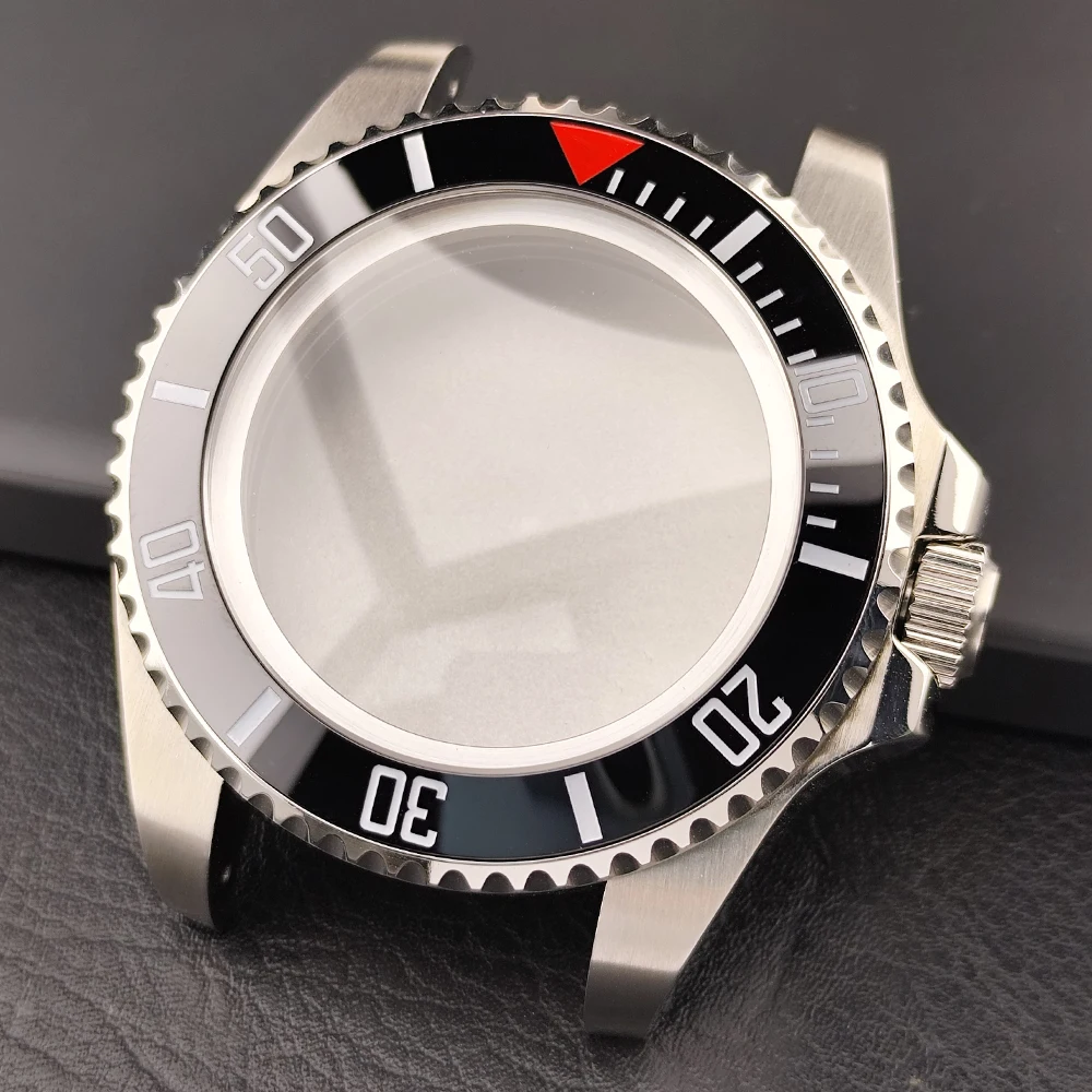 NH35 حافظة 43 مللي متر للرجال فضي الصلب ساعة تناسب NH34 NH35 حركة حافظة ل الياقوت صندوق ساعة زجاجي الحافة 21 مللي متر ستارب