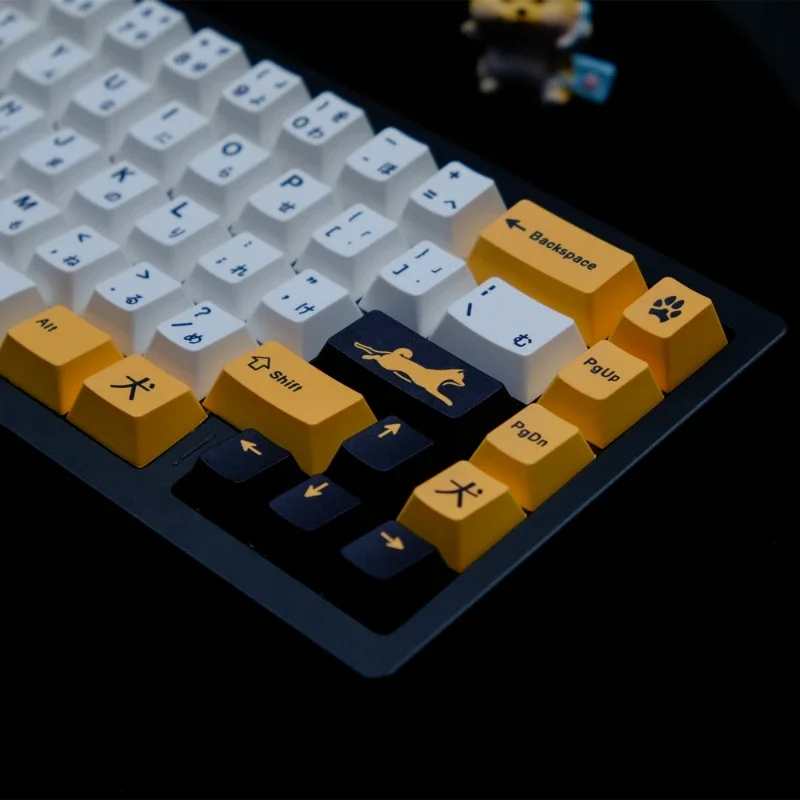 1 Set GMK 129 Keys Shiba Inu Keycaps Double Shot PBT Cherry Profile Keycap for MX SWitch Mechanical Gaming Keyboard Custom ISO