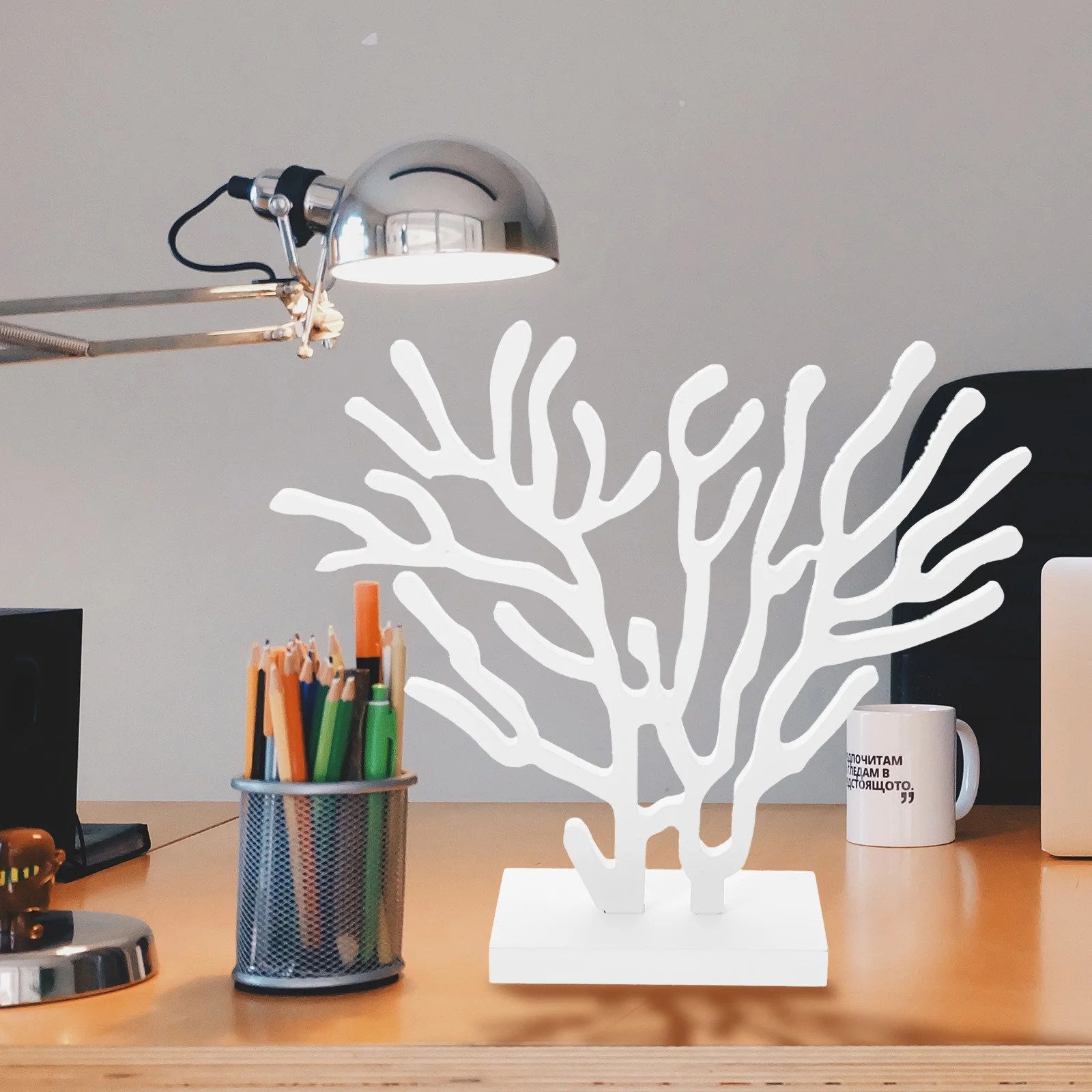 

3 Pcs Wooden Coral Decoration Seaside Ornaments Desktop Mediterranean Decorations Craft Table Beach Themed Shelf Style Crafts