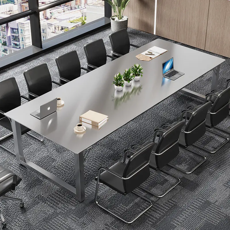 Extra thick stainless steel conference long table simple modern conference room reception negotiation learning training desk