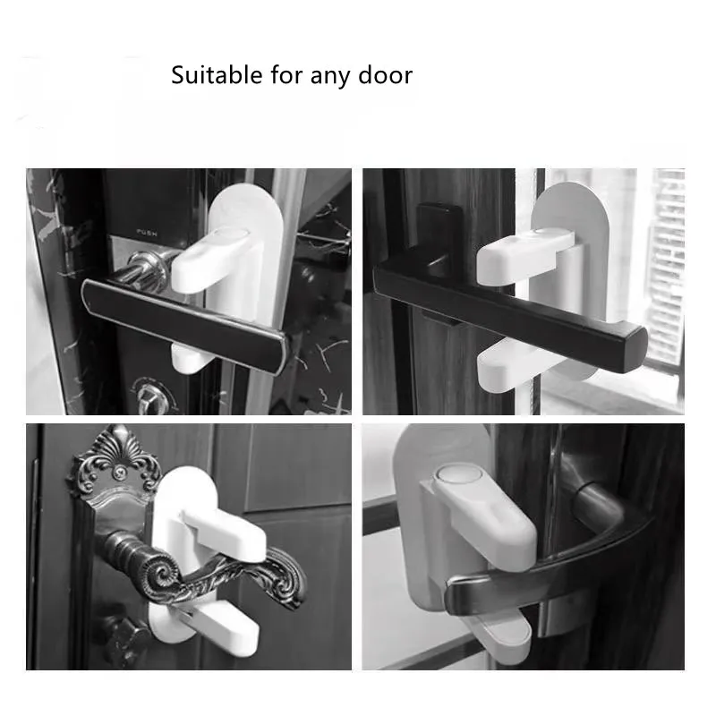 Child safety door handle lock Universal door lever lock Protects baby door handle lock Punch free Easy to install and use