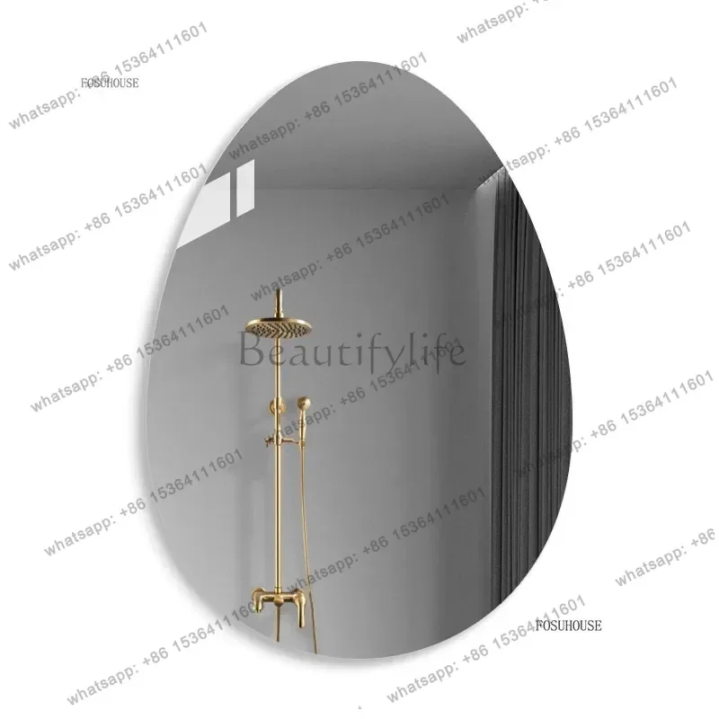 PG  Friendly Imitation Wood Mirror Wall Mounted for Bathroom Hotels B&B Vintage Rustic Makeup Vanity