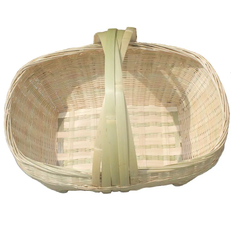 

Hand-woven portable vegetable basket, bamboo shopping basket