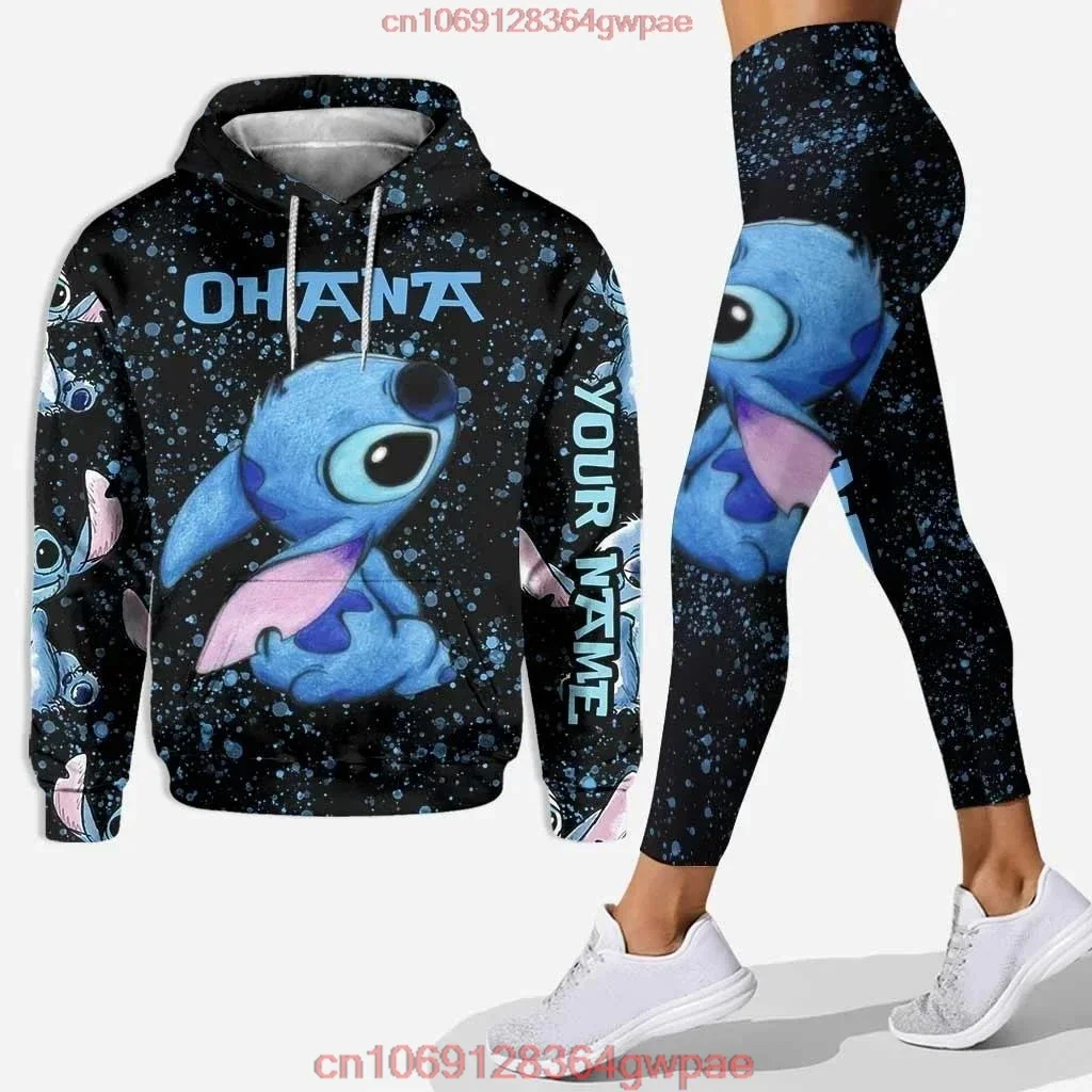 Personalized Stitch Hoodie Legging Set Disney Yoga Legging Sweatpants Hoodie Fashion Tracksuit Set