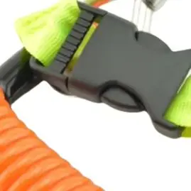 Heavy Duty 316 Stainless Steel Double Ended Reef Hook with Spring Loaded Safety Lanyard for Use in Strong Water Currents