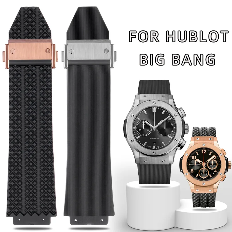 17mm 19mm Silicone Rubber Watchband Applicable for Hublot BIG BANG Black Men Strap With Butterfly Buckle Tools Watch Accessories