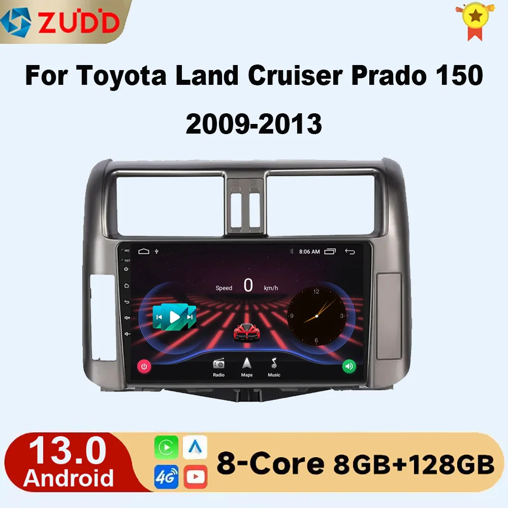 

Android Auto Radio Multimedia For Toyota Land Cruiser Prado 150 2009-2013 Car Stereo GPS Navigation Carplay Player 2din dvd