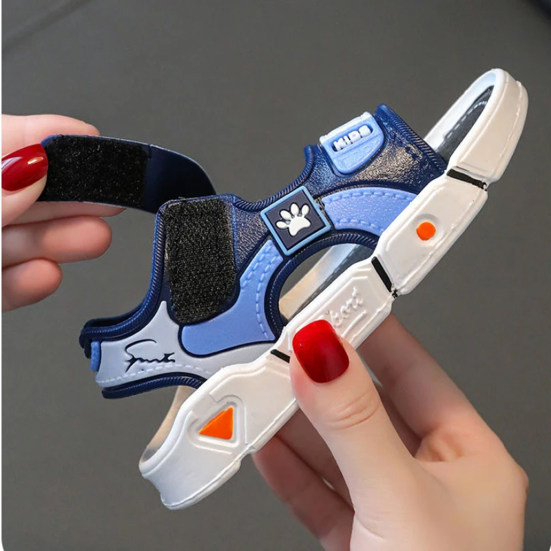 Children\'s Summer Boys Rubber Sandals Baby Shoes Kids Flat Child Beach Shoes Sports Soft Non-slip Casual Toddler Sandals