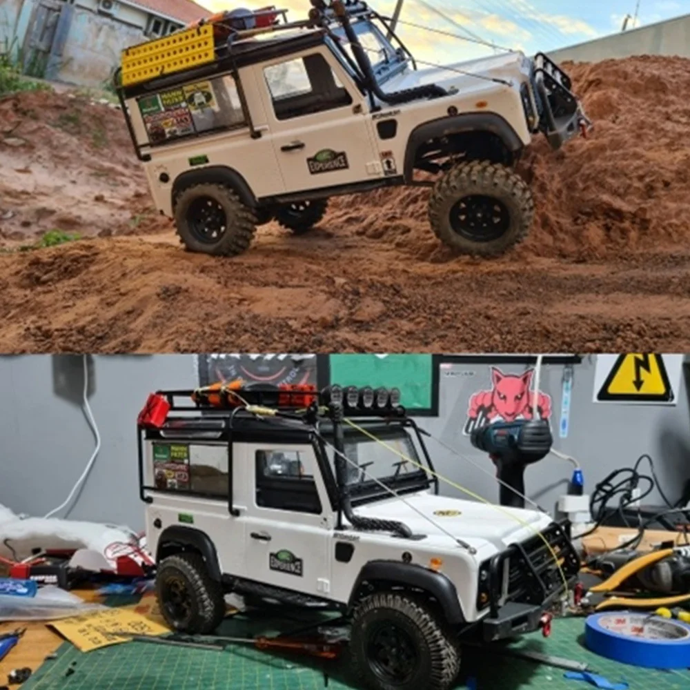 Vassoio per bagagli con portapacchi in metallo e acciaio per portapacchi per 1/10 RC Crawler Car Gelande II G2 D90 Parti di aggiornamento