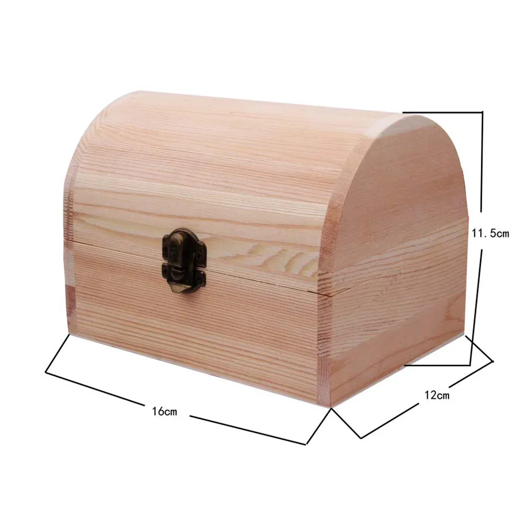 Trinket Wooden Boxes Decorate Plain Small / Large Storage Wedding Wooden Arched Hinged Gifts Jewellery Keepsake Pine