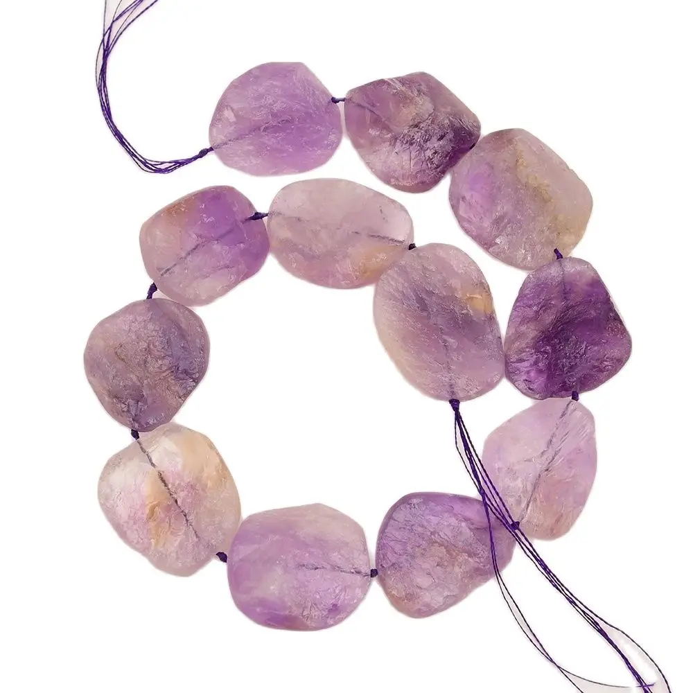 APDGG Natural Gemstone Minerals Big Purple Amethyst Ametrine Freeform Rough Nugget Loose Beads 16.5