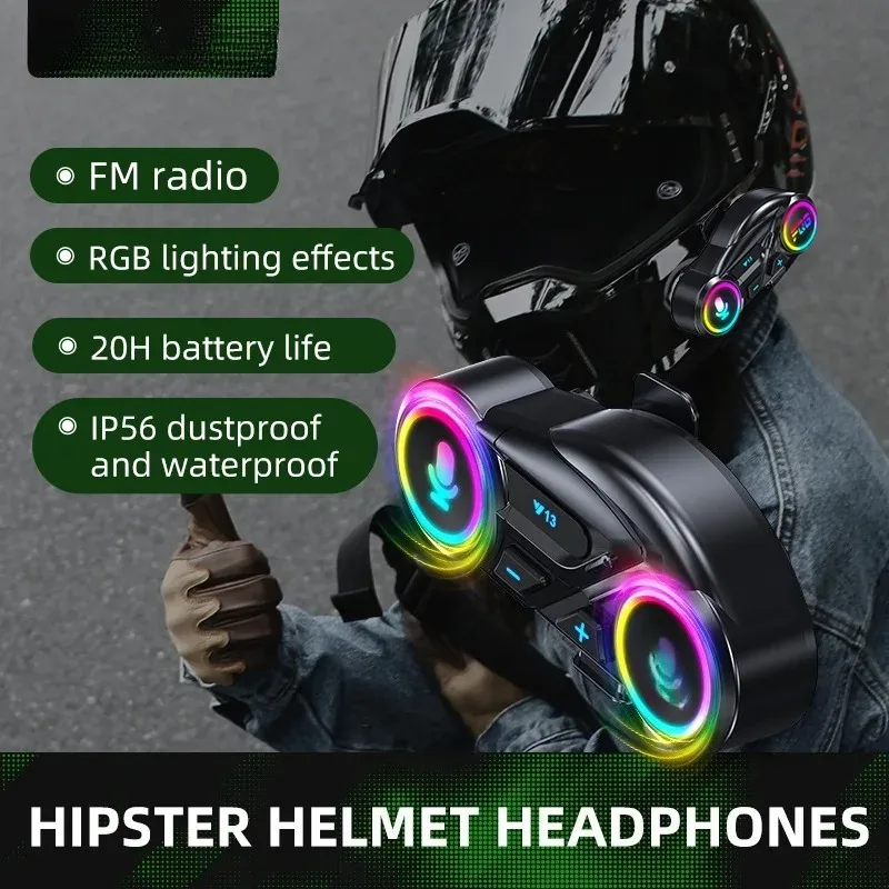 New Y13 helmet bluetooth headset colorful waterproof noise reduction long battery life multi-link mobile phone