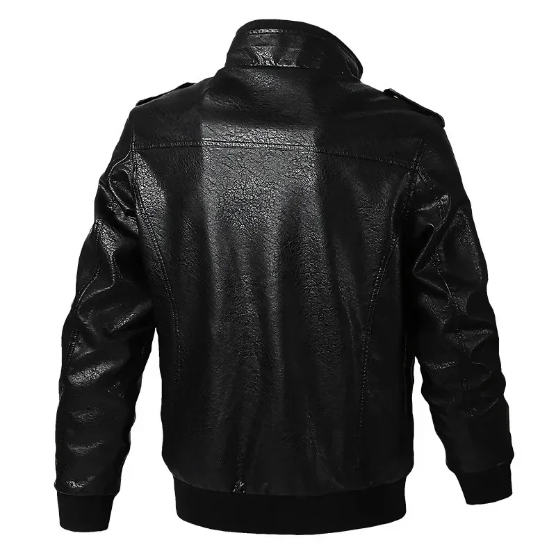 Men'S Biker Jacket Waterproof Warm Breathable Motorcycle Travel Leather Casual Spring Fall Rider Casual Riding Coat