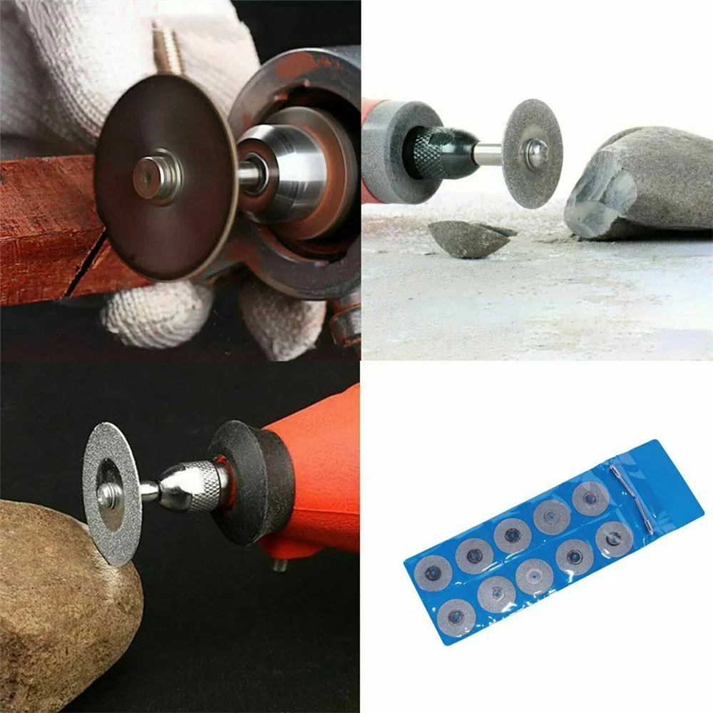 10 قطعة عجلة قطع الماس شفرات النشر مع 2 اتصال 20 مللي متر قطع أقراص للأداة الدوارة #5