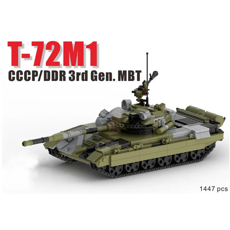 Building Blocks Military Warsaw Pact T72M1 East Germany In Cold War Camouflage Assembly Large Model Tank Armored Vehicle Toys