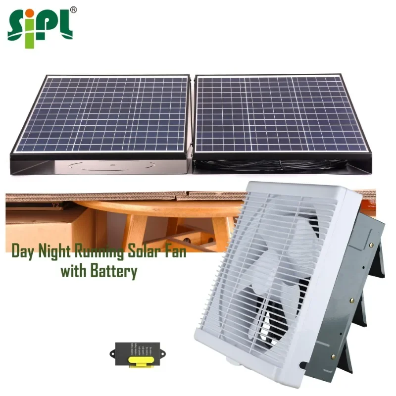 Smart & Energy Saving DC Ventilation Fan Blower Wall Mount Shutter Vent Solar Panel with Battery Power Bathroom Air Exhaust Fan