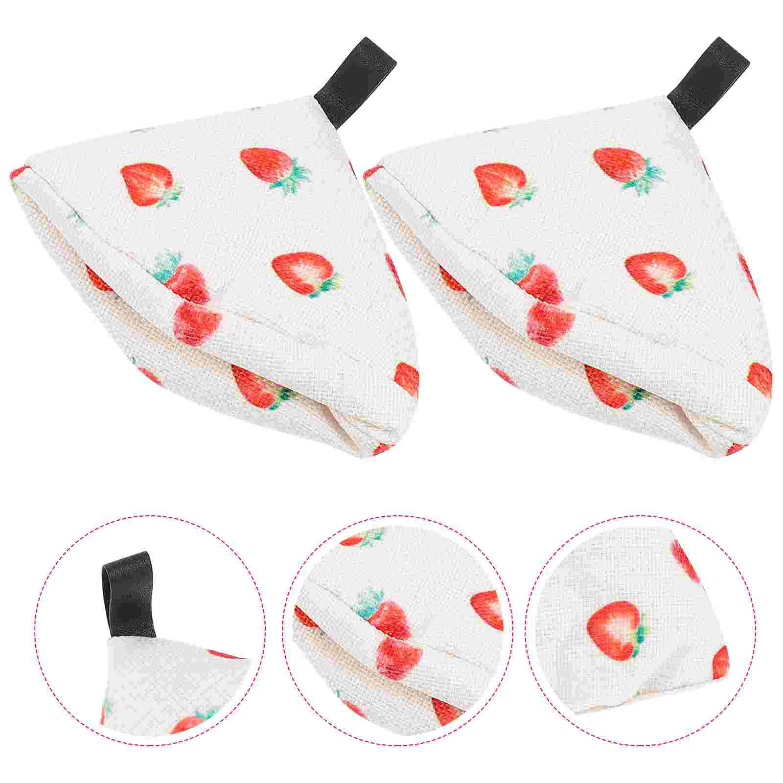 2 Pcs The Mitten Anti-scalding Pot Cap Heat-insulated Gloves Lid Cover Handle Non-slip Protector