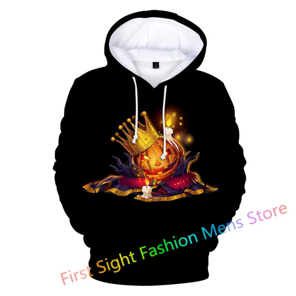 Fall Halloween Hooded Sweater Men's Pullover Hoodie Pumpkin and Lantern 3d Printed Casual Jacket Hip Hop Street Mens Clothing