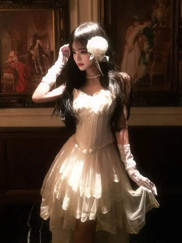 

Комплект из топа и юбки Sweet Fibone: французский стиль, облегающий крой, юбка миди, комплект из двух предметов, нежный весенне-осенний модный комплект для женщин