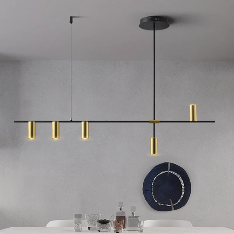 

Nordic long chandelier light Dining Table Fixtures Black gold spot light Bar Kitchen Decor Living Room kitchen suspension lights