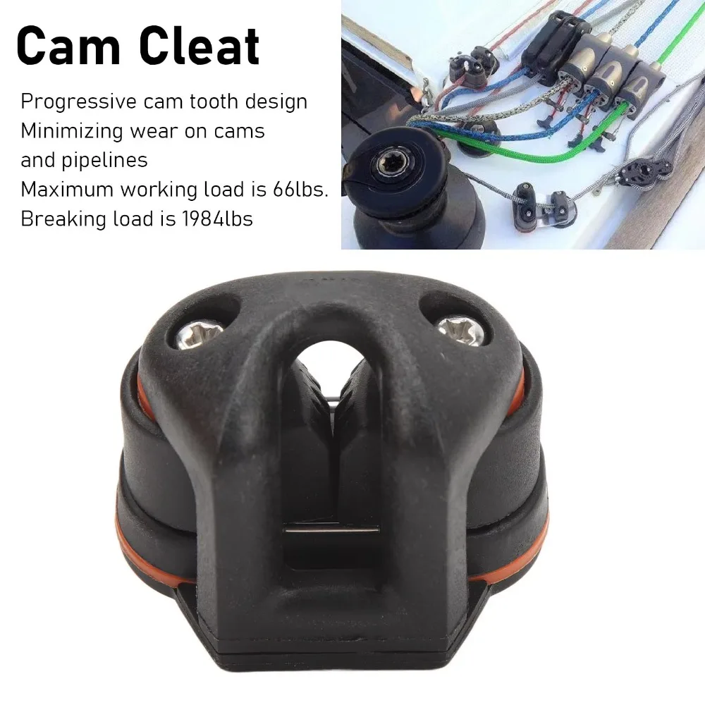 Rolamentos de esferas duráveis Cam Cleat, Braçadeira De Corda De Nylon, Caiaque Marinha Hardware, Entrada rápida barco grampo com anéis principais