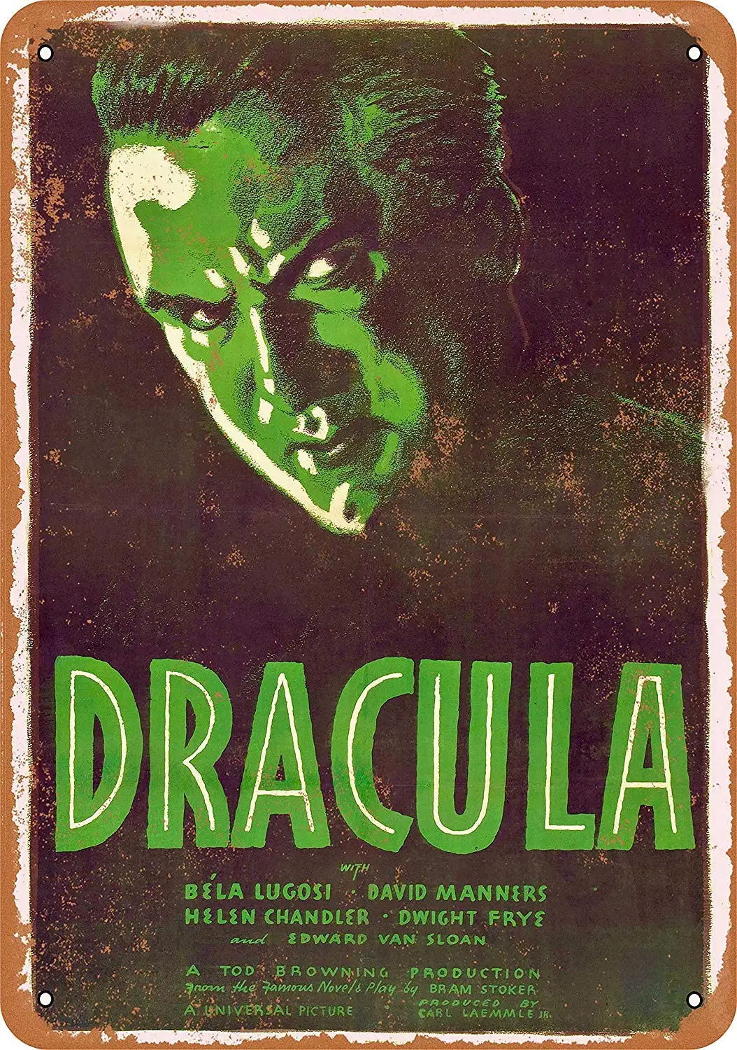 Wall Decor Vintage Look Metal Sign 8 x 12 Tin Signs Wall Art - 1931 Dracula Vampire Movie 2