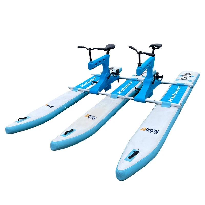 Good Quality Inflatable tandem Water Bike Blue Color Water Aquatic Bicycle