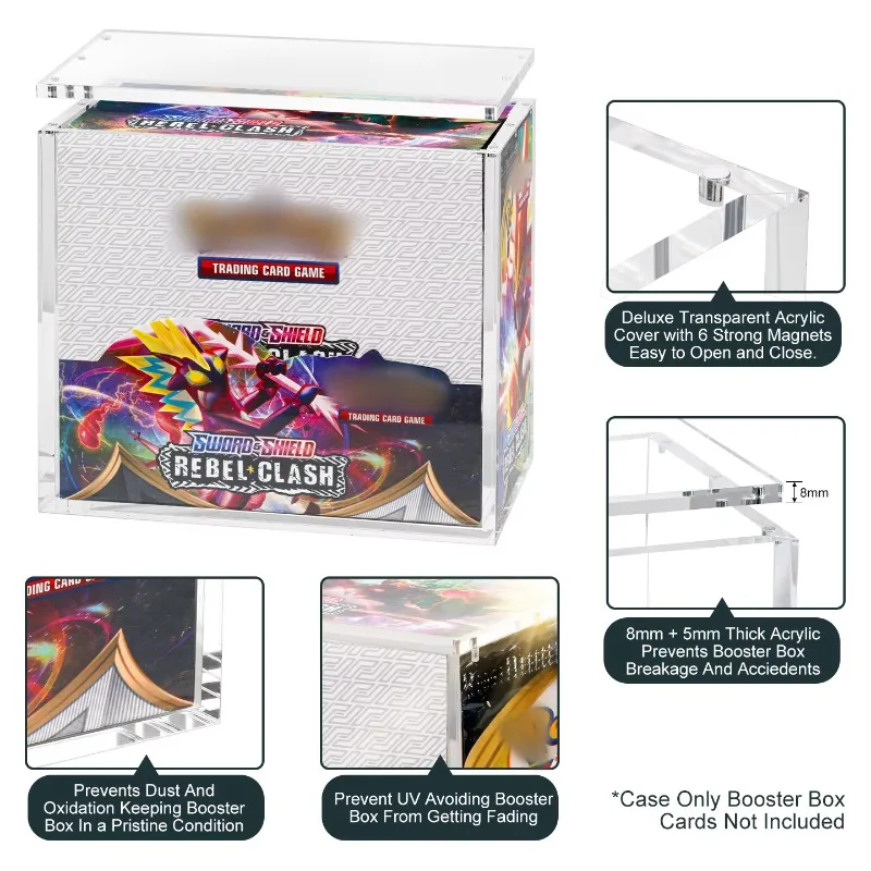 شفافة للأشعة فوق البنفسجية حماية بطاقة التداول لعبة النخبة المدرب حماية المغناطيسي الداعم صندوق خزانة عرض الاكريليك