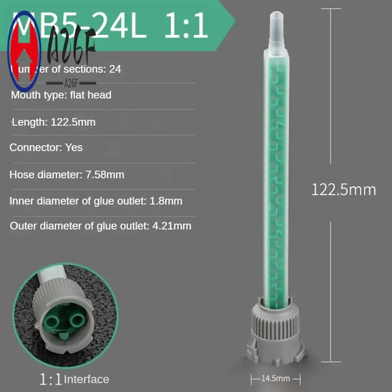 A26F-Epoxy Adhesive Mixing Nozzle Head Resin Mixer Adhesive Applicator Dispenser Mixer Stir Spiral Hose(20 PCS)