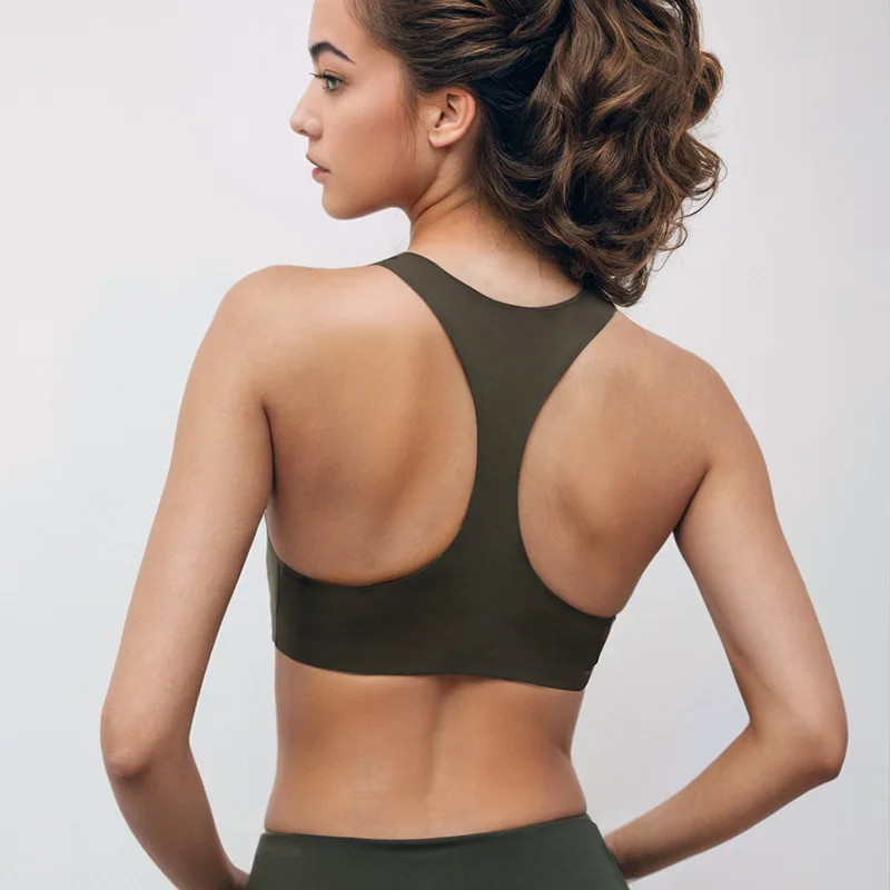 Women\'s No Steel Ring Bra, Beautiful, Solid Color, Sexy, Curved Top, Fitness Sports, Beauty Back, Summer