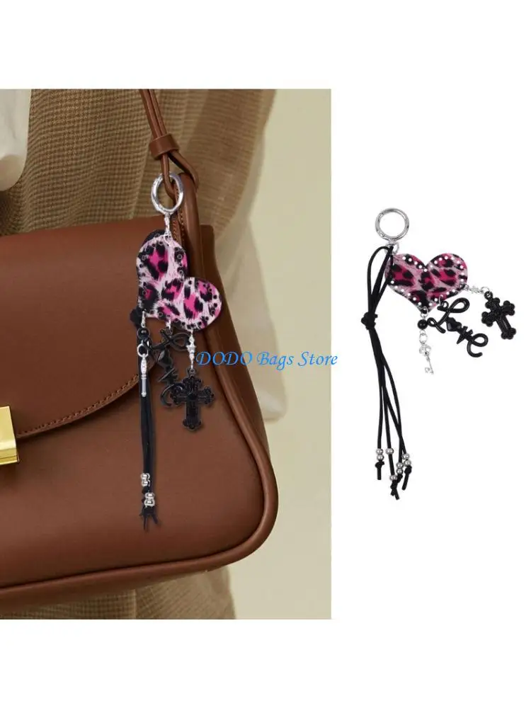 

E8FB Aesthetic Keychain Braided Rope Bag Charm Keychain Decorative Bag Accessories