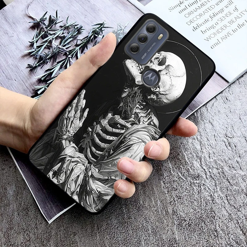 Skeleton Art Phone Case For Motorola G84 G22 G32 G34 G52 G10 G20 G30 G60 G60S G13 G50 G54 G62 G53 G72 G85 G24 Power