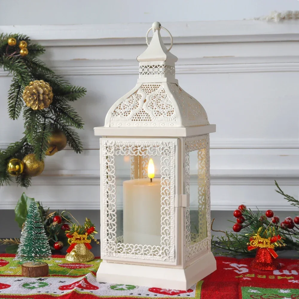 Metal Candle Lantern Decorative Hanging Candlestick Lantern Outdoor Lantern for Living Room Wedding Party Home Decor