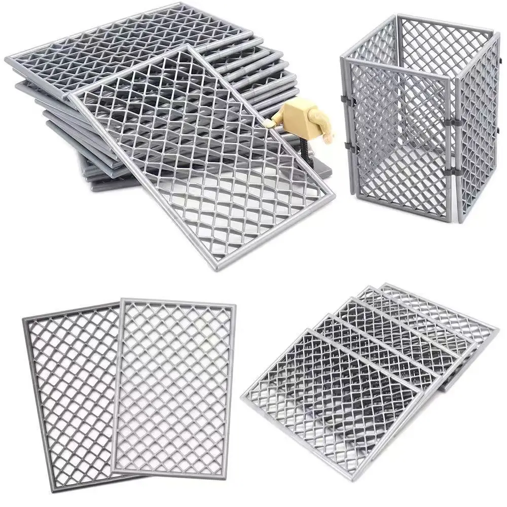 10pcs Military Base Barbed Wire Building Block Accessories Figures City Fence Isolation Network Moc Brick Children Education Toy