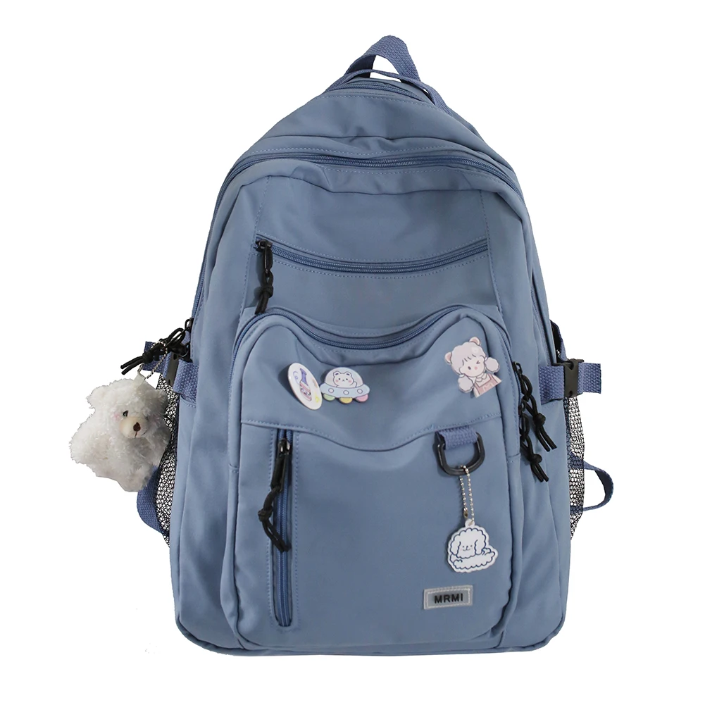 Mochila de ombro casual multi bolso, Mochilas universitárias simples, Mochila Estudantil de Grande Capacidade, Alça Ajustável para o Ensino Médio