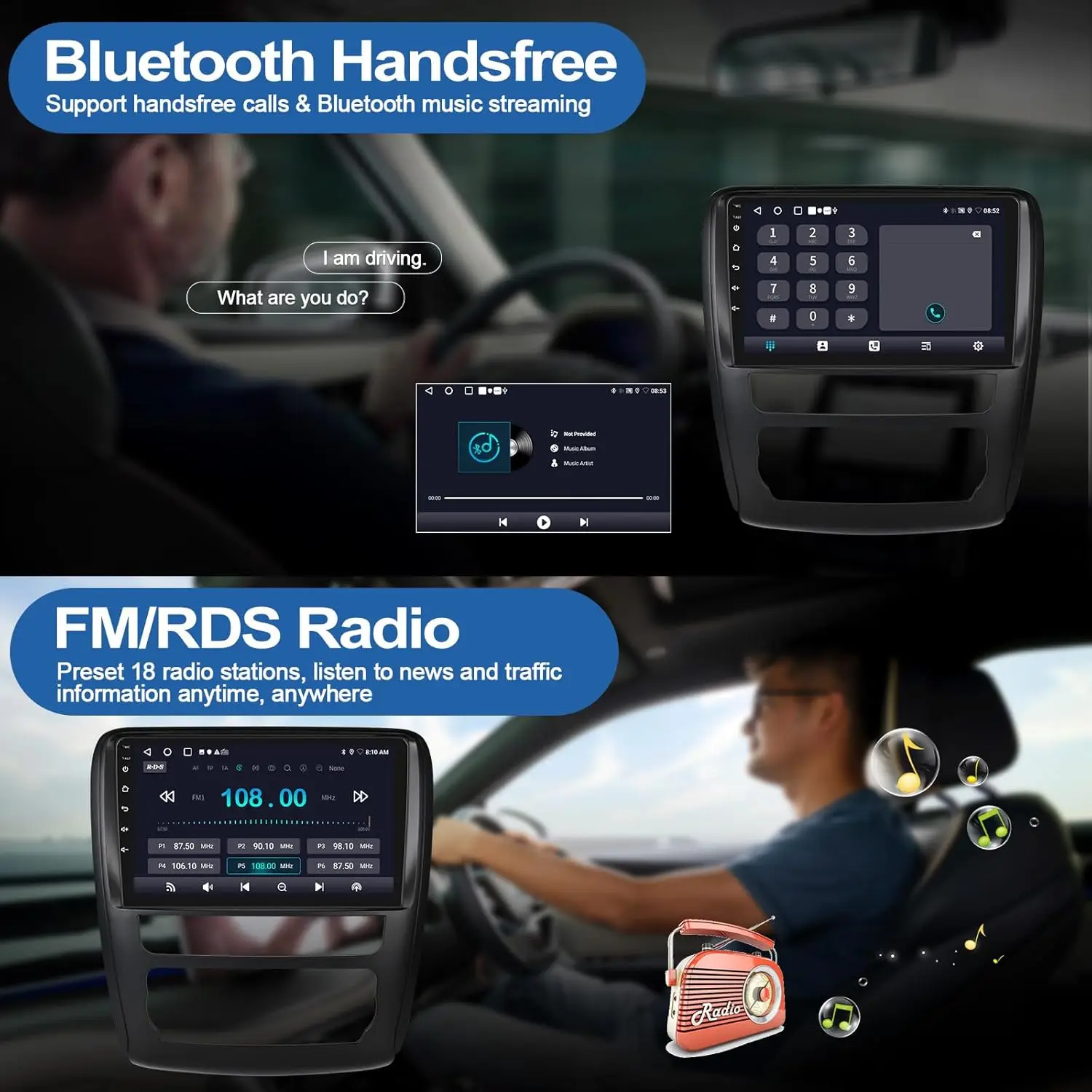 ستيريو سيارة 2G + 64G لسيارة Chevy Traverse 2013-2017 مع CarPlay Android Auto اللاسلكي، شاشة لمس 9 بوصات GPS Bluetooth WiFi RDS FM Back #5