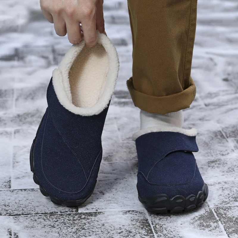 Winter Warm Fleece Lined Clog Slippers Unisex Suede Open Back Mules Non Slip Rubber Sole Outdoor Indoor Slip on Walking Shoes