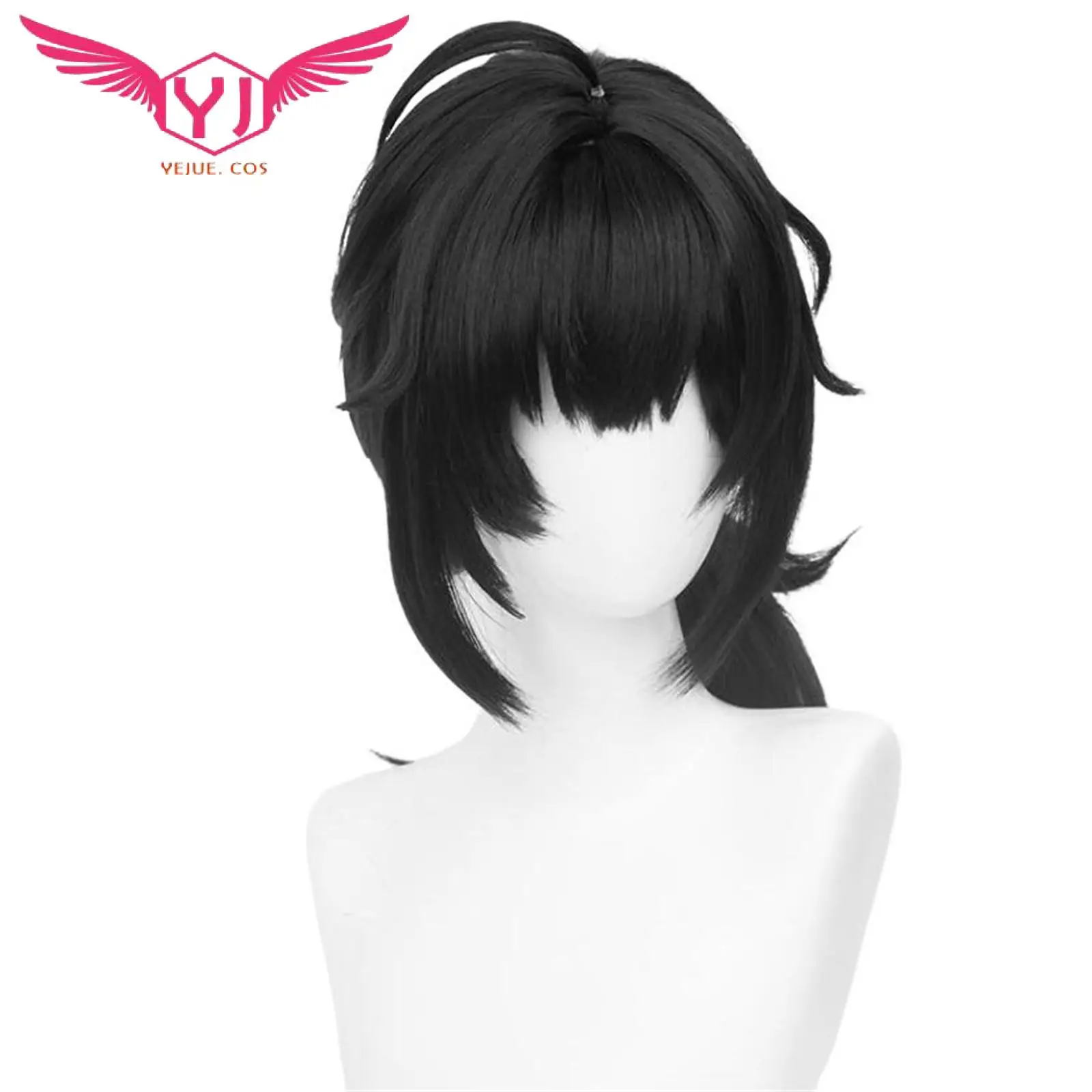 Game Grace Howard Cosplay Wig Black Low Ponytail Straight Resistant Synthetic Hair for Adult Women Halloween Costume Accessory